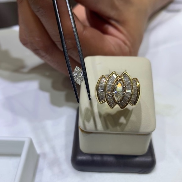 Genuine Diamond Marquise Solitare .70 amazing SIFG - Picture 4 of 7